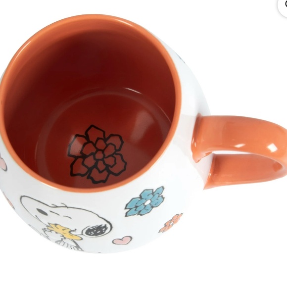 20oz Peanuts Snoopy & Woodstock White & Orange Ceramic Mug - Picture 5 of 5